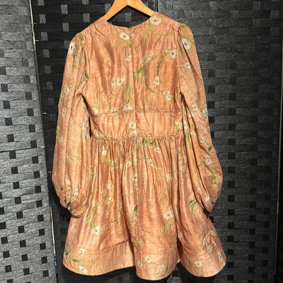 CORAL PINK ILLUMINATE DRAWN MINI DRESS ZIMMERMANN - Picture 5 of 7